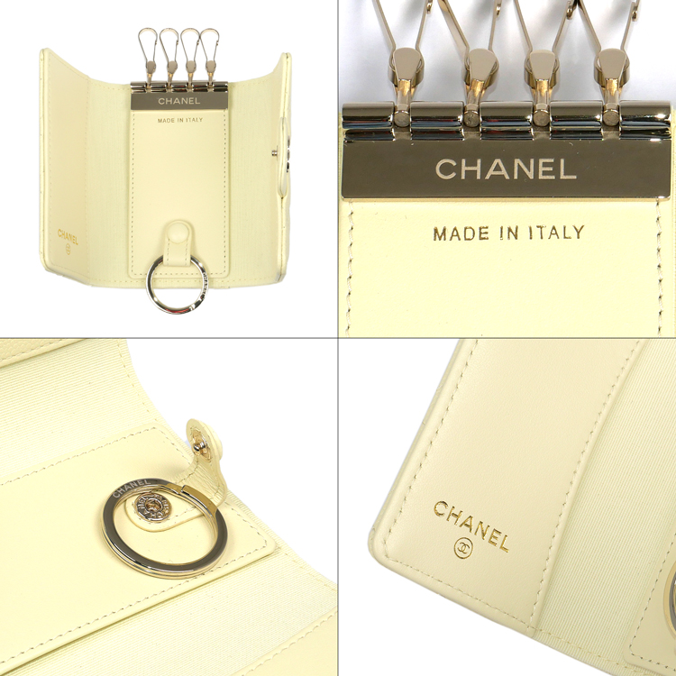 [ brand original wrapping settled ] Chanel CHANEL key case 4 ream key case caviar s gold key ring leather lady's brand popular standard present gift 