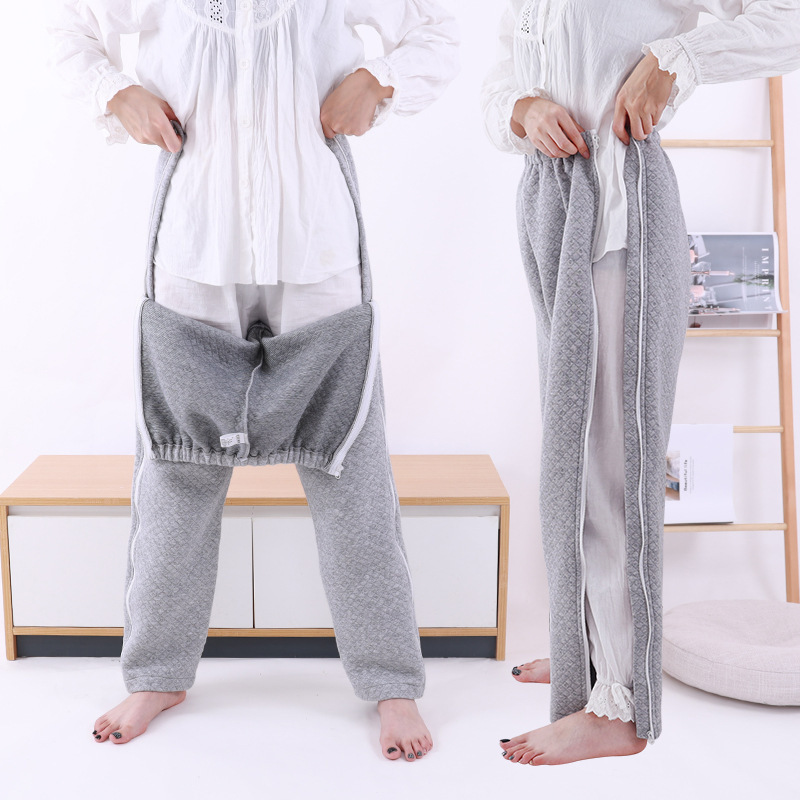  patient put on top and bottom set thick cotton inside nursing for clothing lady's men's pyjamas winter autumn spring sick . inspection .. inspection . hospital patient .. after nursing clothes seniours ... nightwear man and woman use 