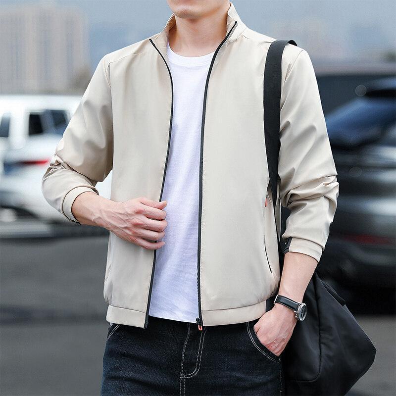  military jacket blouson men's jumper Work man long sleeve thin simple establish collar stylish outer good-looking autumn clothes coat 