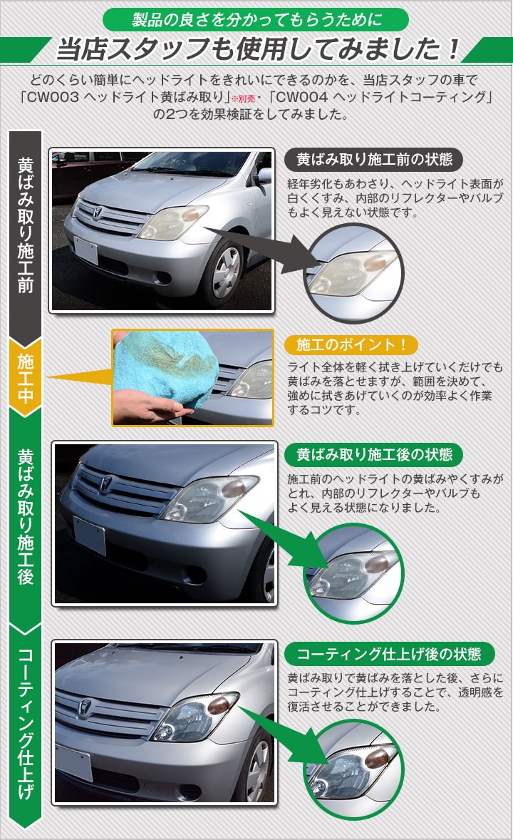 ヘッドライト コーティング剤 100ml 長持ち 車 洗車用品 日本製 Cw004 Cw004 Mtkshop 通販 Yahoo ショッピング