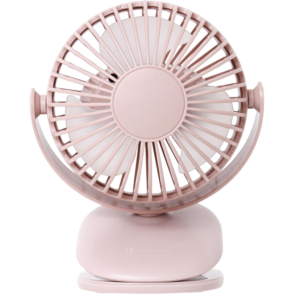 充電式ラウンドミニクリップファン スモーキーピンク LCAF013-SP