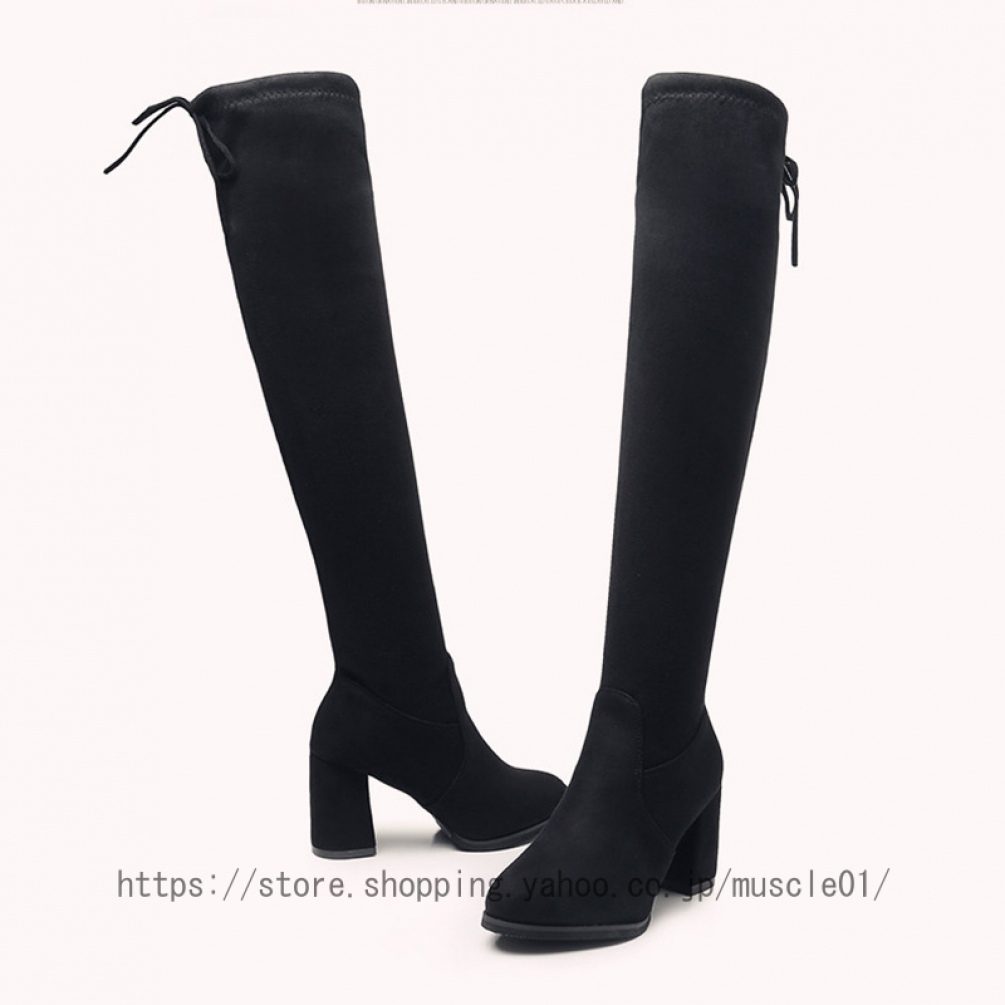  thigh high boots black stretch beautiful legs knee high boots ribbon fatigue not Dance boots heel suede style paul (pole) Dance lady's long boots cosplay 