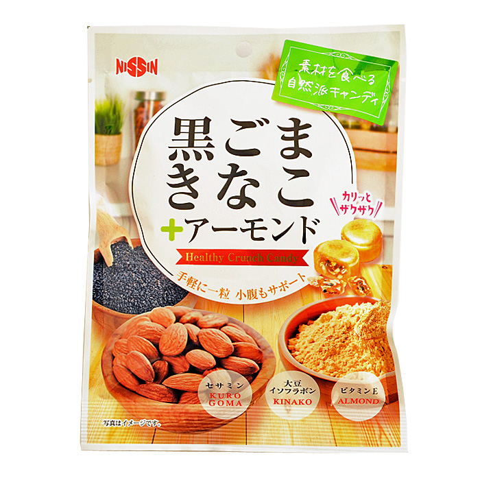 日進製菓 黒ごまきなこ＋アーモンド 70g×12袋の商品画像