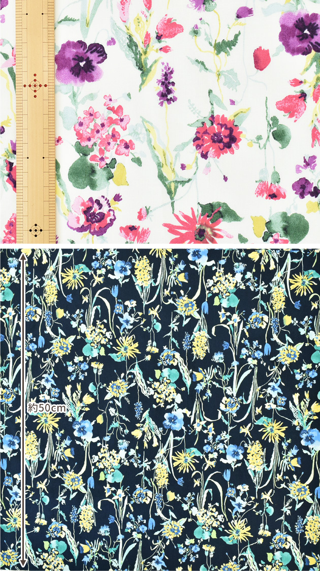 流行 国産 80ローン 生地 ソフィー 綿 100 コットン 花柄 水彩 おしゃれ 手描き プリント 薄手 シャツ インテリア 布 日本製 ハンドメイド 手芸 手作り 商用可 全店販売中