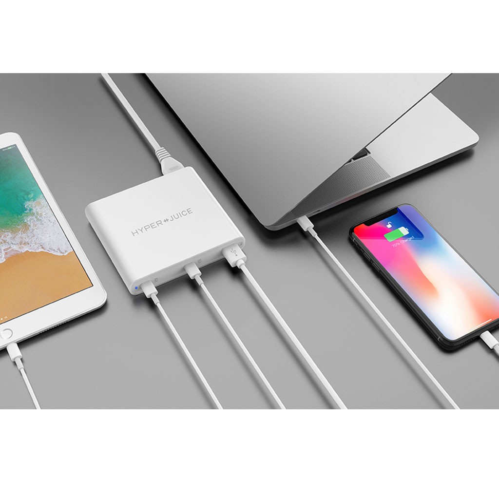 HyperJuice 87W Dual USB-C Adapter 急速充電 PD 4.0 QC 3.0 3台同時