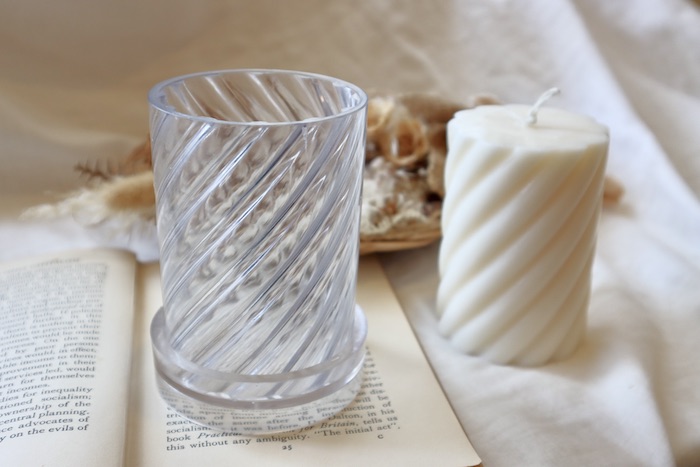 [ limited time 10%OFF coupon distribution middle!] candle mold jpy pillar stripe diameter 70mm height 102mm Korea candle soi candle poly- made 