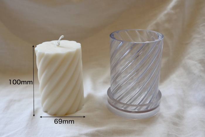 [ limited time 10%OFF coupon distribution middle!] candle mold jpy pillar stripe diameter 70mm height 102mm Korea candle soi candle poly- made 