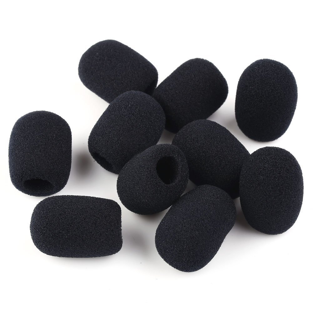  headphone for exchange Mike sponge black windshield 30×8 mm 10 piece set 