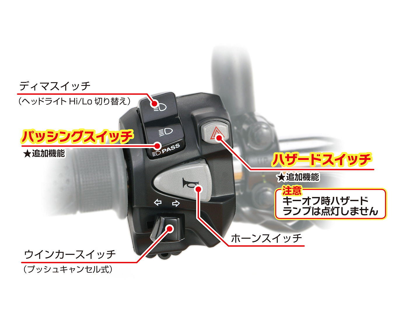  Kitaco L рукоятка с переключателем Glo m( FNO,JC92-1000001~1199999) 756-1452100