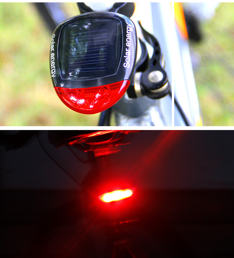 bicycle tail light tail lamp charge rechargeable solar solar type LED tail light rear light cycle flash saddle seat post 
