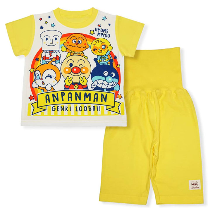  Anpanman pyjamas short sleeves child clothes baby baby clothes cotton 100% summer man girl 80cm 90cm 100cm Kids top and bottom set SA2629