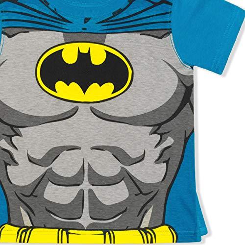 Warner Bros Batman T- Shirt with Detachable Cape, Superhero Shirt 