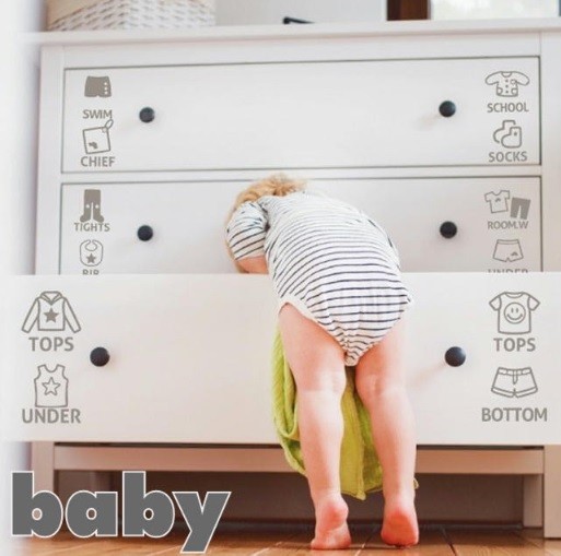 baby sticker 1 sheets baby child one-side attaching seal storage box closet easy I der Laverda ns storage .kotsu stylish case 