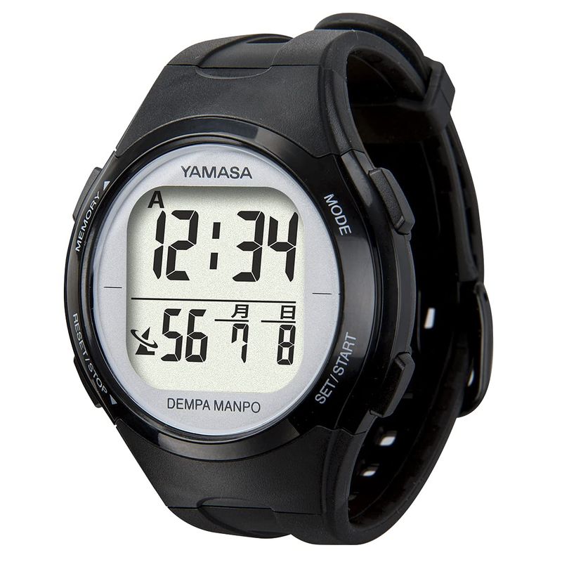 山佐時計計器 ウォッチ万歩計 DEMPA MANPO TM-510（ブラック/シルバー）の商品画像