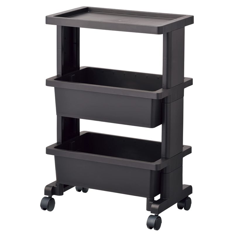 JEJアステージ リセ テーブルワゴン ミニ 3段（ブラック）の商品画像