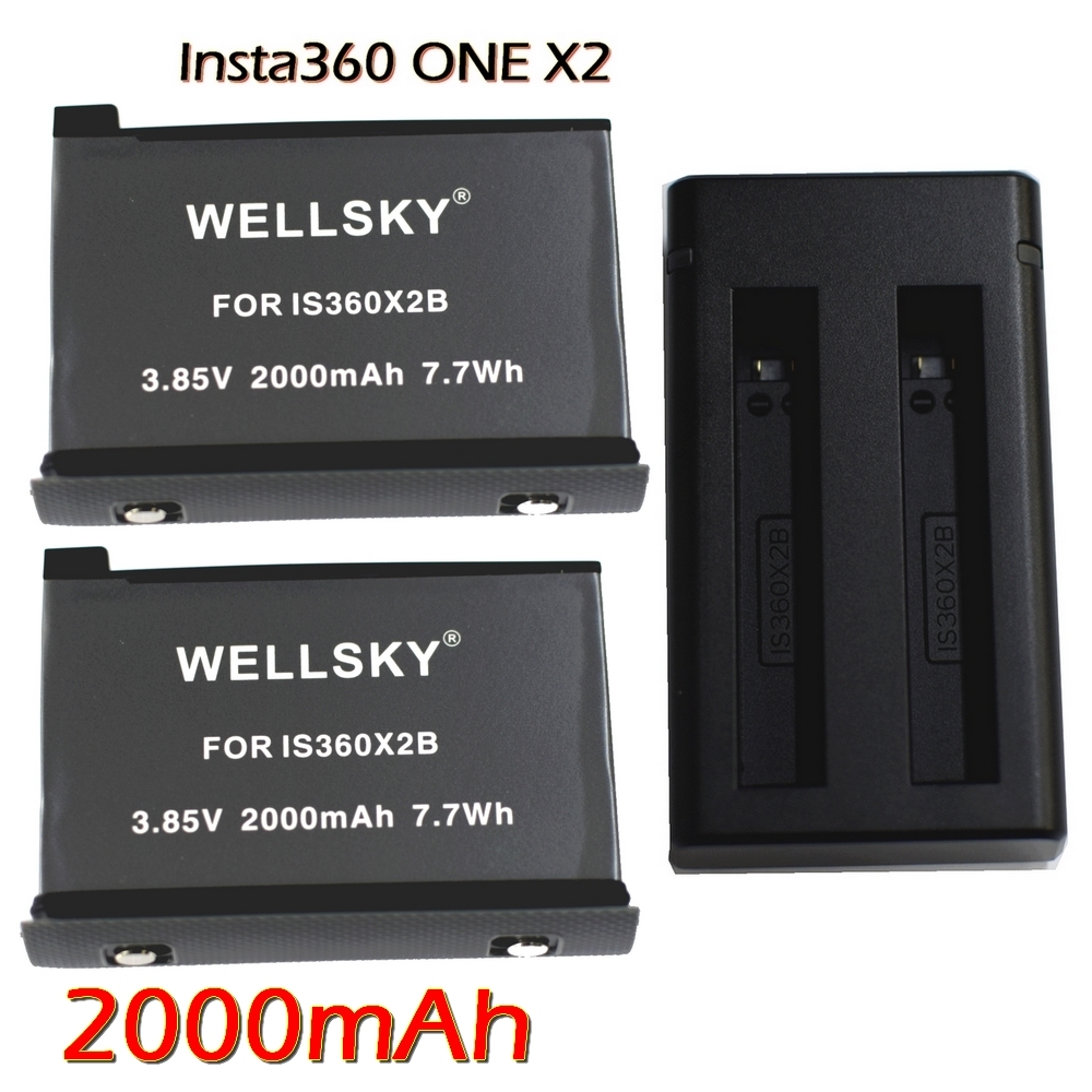 Insta360 ONE X2 для сменный аккумулятор IS360X2B 2000mAh 2 шт &amp; двойной супер-легкий USB внезапный скорость сменный зарядное устройство 1 шт [ 3 позиций комплект ]