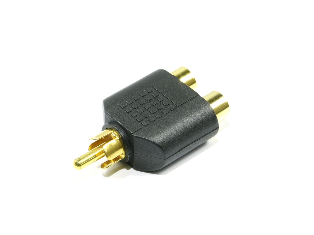 RCA connector 2 sharing adaptor RCA male -RCA female ×2 [ gilding ]
