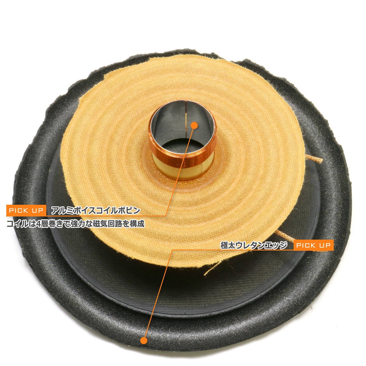 EASTEC FSB526054-5302 [ height kospa!] corn cave & very thick urethane edge woofer speaker unit 5 -inch (134mm) 4Ω/MAX60W[ speaker original work /DIY audio ]