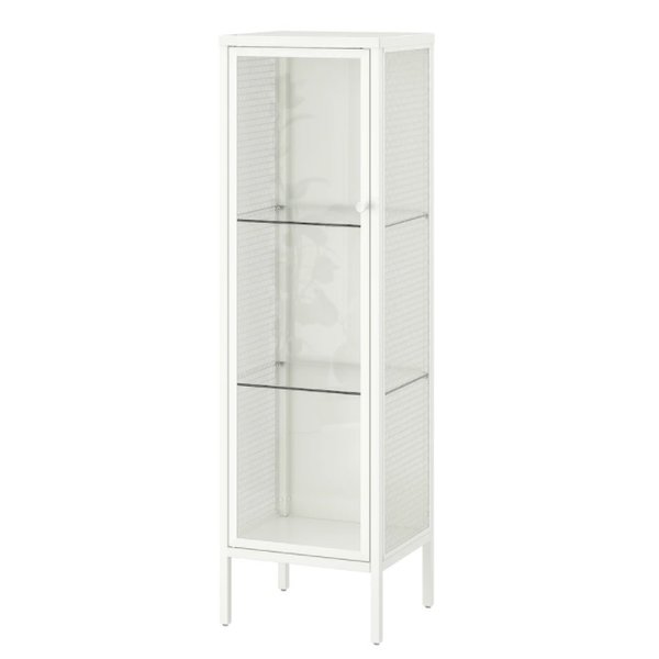 IKEA Ikea BAGGEBObagebo- cabinet glass door, metal / white 34x30x116 cm 105.029.92