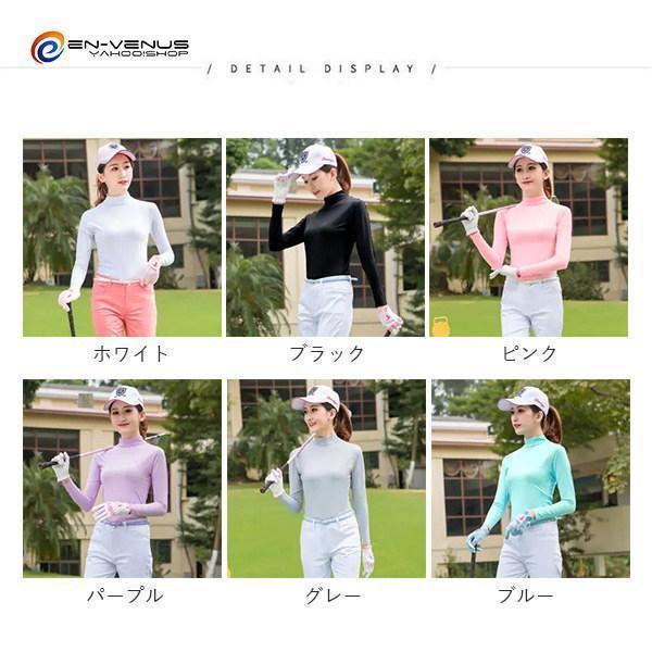  Golf одежда женский компрессионный внутренний внутренний рубашка Golf внутренний рубашка нижний одежда длинный рукав с высоким воротником .... выгоревший на солнце участок предотвращение 