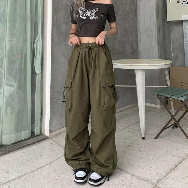 [2 point .200 jpy off!] cargo pants lady's military pants cargo lady's pants lady's tapered pants dance costume waist rubber beautiful Silhouette 