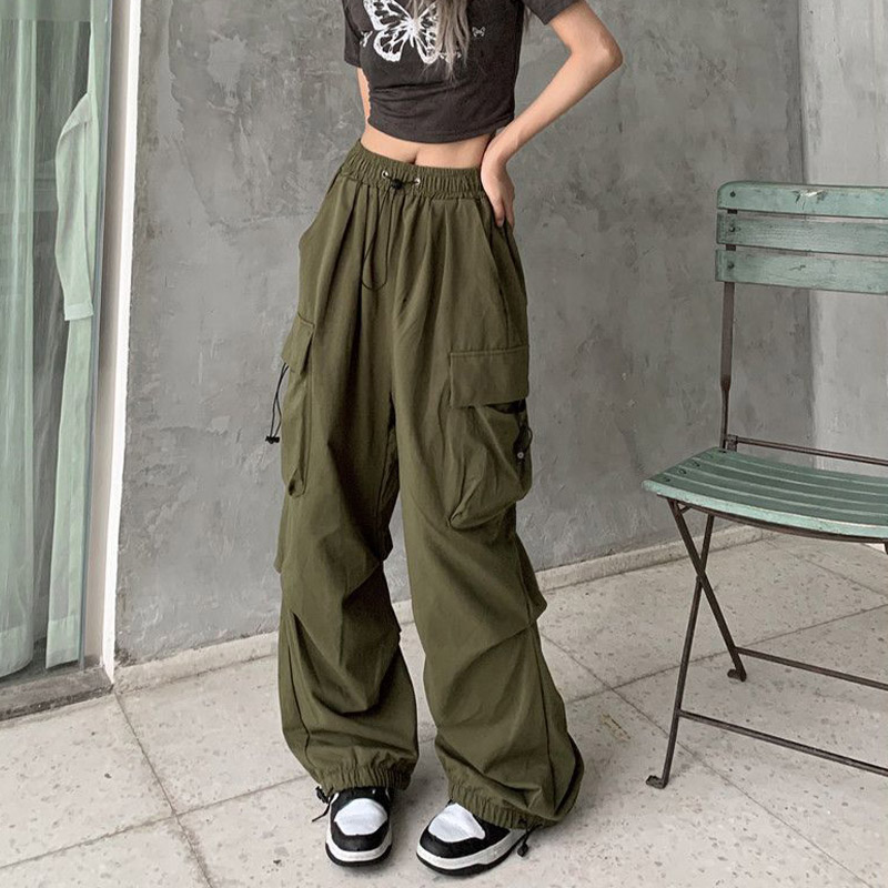 [2 point .200 jpy off!] cargo pants lady's military pants cargo lady's pants lady's tapered pants dance costume waist rubber beautiful Silhouette 