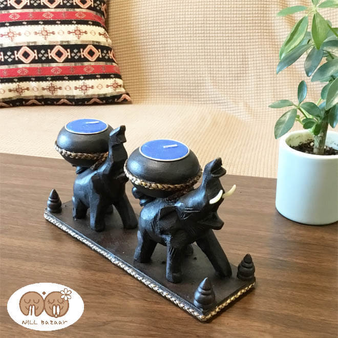 N-Chai из дерева свеча держатель модный свеча подставка (.. san родители . модель ) Cafe дерево античный способ этнический Asian смешанные товары Thai смешанные товары 