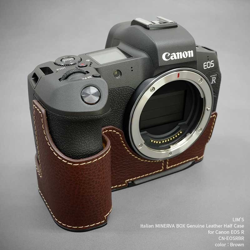 LIM S Italian MINERVA BOX Genuine Leather Half Case for Canon EOS R CN-EOSRBR （ブラウン） カメラケースの商品画像