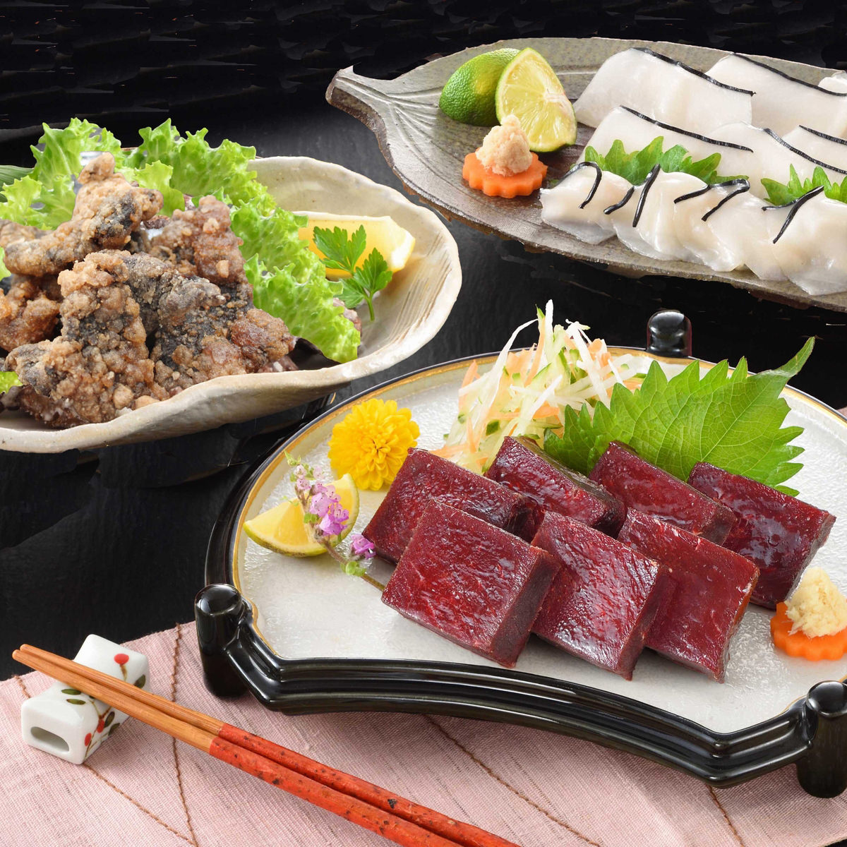  Shimonoseki . магазин день новый круг .. набор 3 вида комплект . постное филе мясо кит дракон рисовое поле ... натуральная кожа ломтик китовое мясо nitali.
