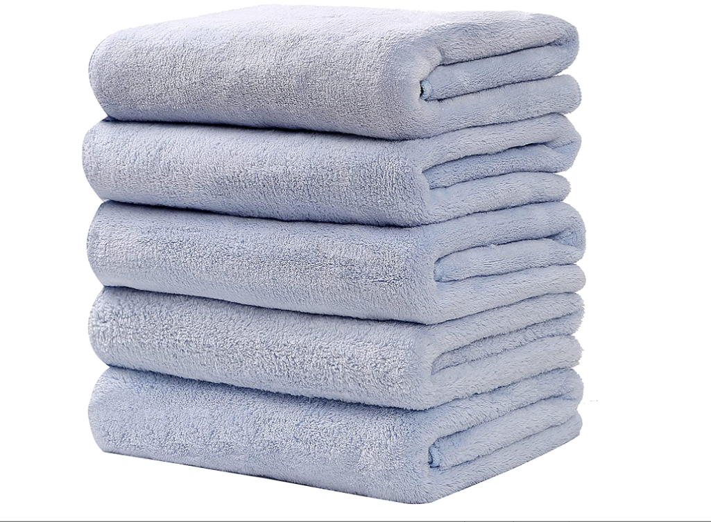  bath towel large size 5 pieces set soft microfibre towel . water speed . anti-bacterial deodorization 
