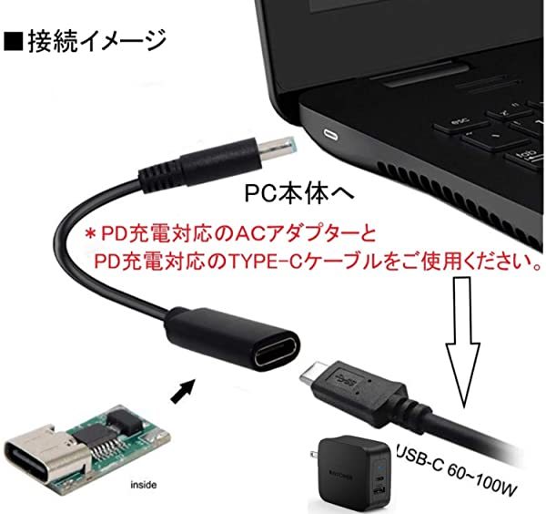 ノートパソコン 充電器 Usb C 変換アダプター Ac 充電ケーブル アクセサリー 便利グッズ 7 4 5 0 Dell 主に Dell デル Pd 6mm B0m43js5 Nogistic 通販 Yahoo ショッピング