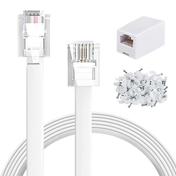 送料無料 電話ケーブルセット スリムモジュラーケーブル RJ11 6極4芯中継延長アダプタと50個ケーブルクリップ付き 電話回線コード 1m :6mm-b096dyglzd:nogistic - 通販 - Yahoo!ショッピング 送料無料 電話ケーブルセット スリムモジュラーケーブル RJ11 6極4芯中継延長アダプタと50個ケーブルクリップ付き 電話回線コード 1m :6mm-b096dyglzd:nogistic - 通販 - Yahoo!ショッピング