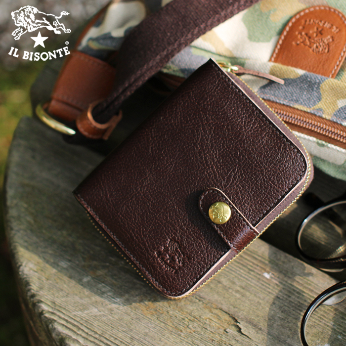 ベビーグッズも大集合 新品 イルビゾンテ 二つ折り財布 ヌメ革 コイン