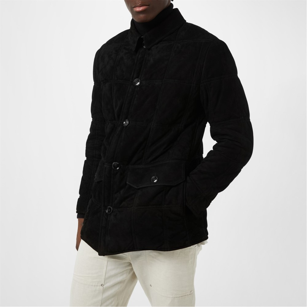  Brioni (BRIONI) мужской кожаный жакет внешний Quilted Jacket (Black)