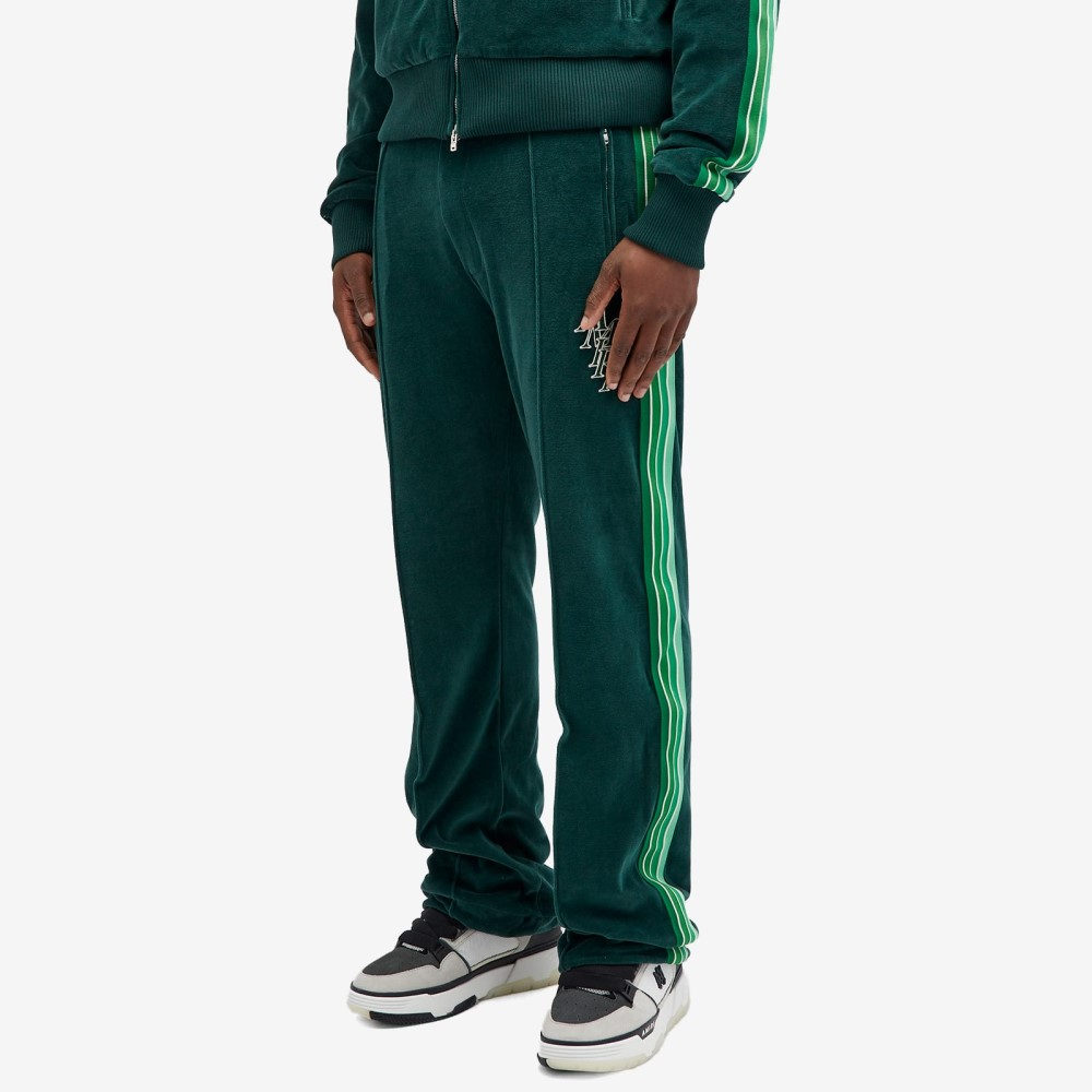 a millimeter (AMIRI) men's sweat * jersey bottoms * pants Stack Logo Velour Track Pants (Green)