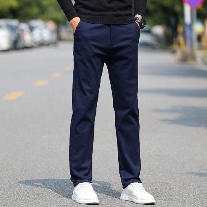  chinos reverse side nappy winter warm protection against cold no- Maar men's large size long pants easy slim skinny color pants plain casual pants 