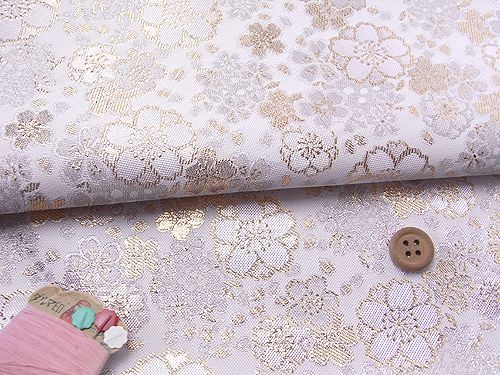  золотой . ткань ( золотой ..) прекрасное платье .. Sakura ( белый ) 10cm единица измерения продается куском 