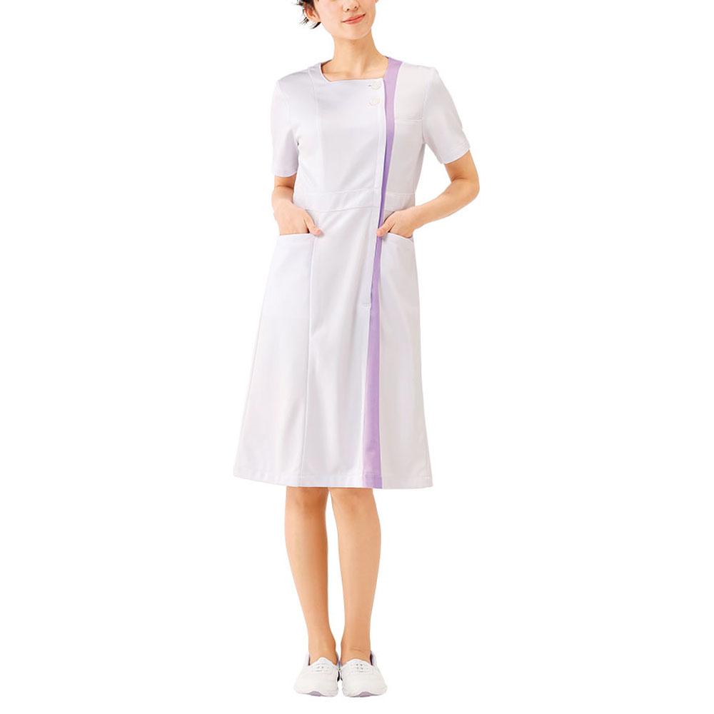  medical care nurse nursing woman lady's acceptance Esthe . sweat speed . stretch square color One-piece 