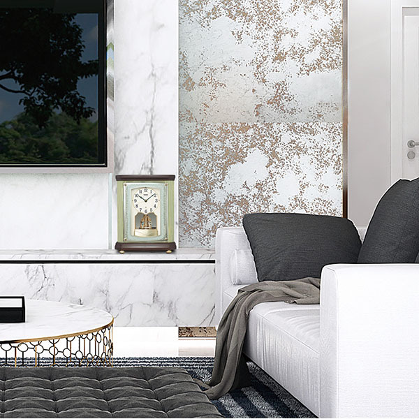 SEIKO セイコー 置き時計 BY245M 電波時計 オニキス枠 オシャレ