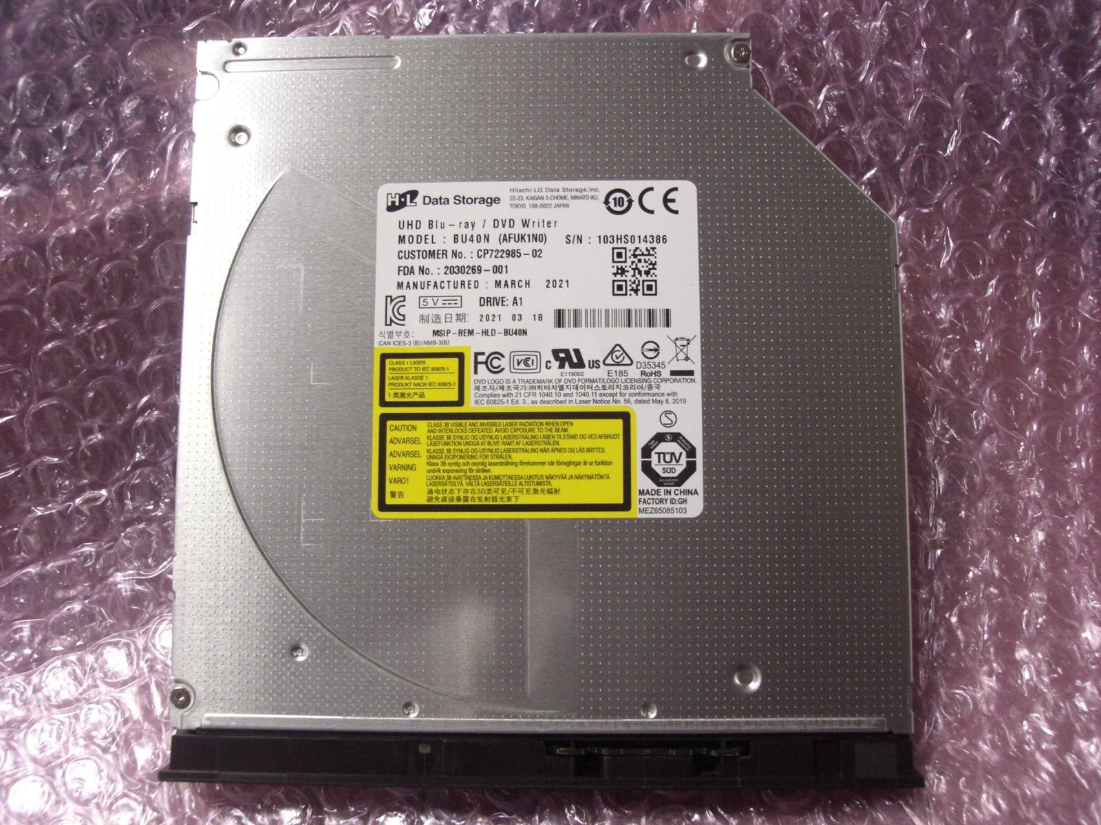  б/у Ultra тонкий Blue-ray Drive H*L BU40N встроенный BDXL соответствует Drive 9.5mm Brown специальный . cell B2