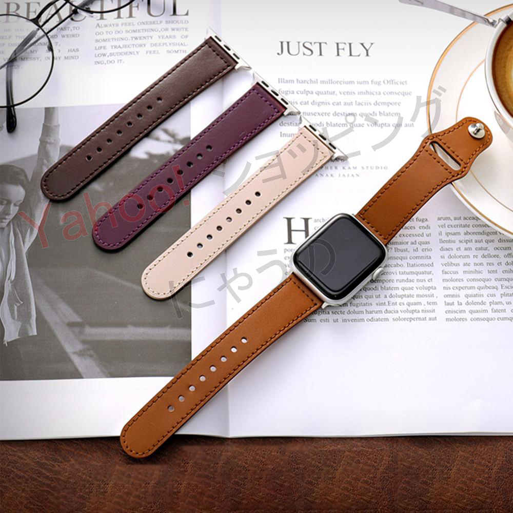 Apple watch band leather leather Apple Watch 38 40 41mm 42 44 45mm 49 Series 9 8 7 6 SE 5 3 stylish men's lady's exchange connector stop 