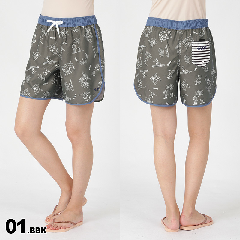 ROXY/ Roxy lady's [PEANUTS] collaboration surf pants Snoopy board shorts Surf shorts Surf trunks swimsuit RBS222002