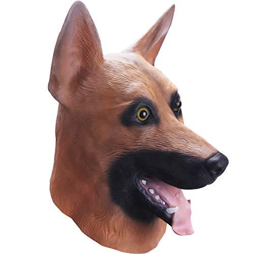 ドイツ牧羊犬お面 動物お面 リアル犬仮面 可愛いお面 コスプレ小物 メンズ パーティー仮装 撮影 演劇 学園祭 文化祭用 アニマルお面 ラテックスお面 Gysgjrezat Borgolacasetta It