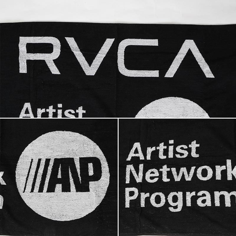 RVCA/ルーカ メンズ＆レディース ビーチタオル BC041-770 タオル バスタオル 大判 166×81cm 大きい ロゴ入り 男性用 女性用
