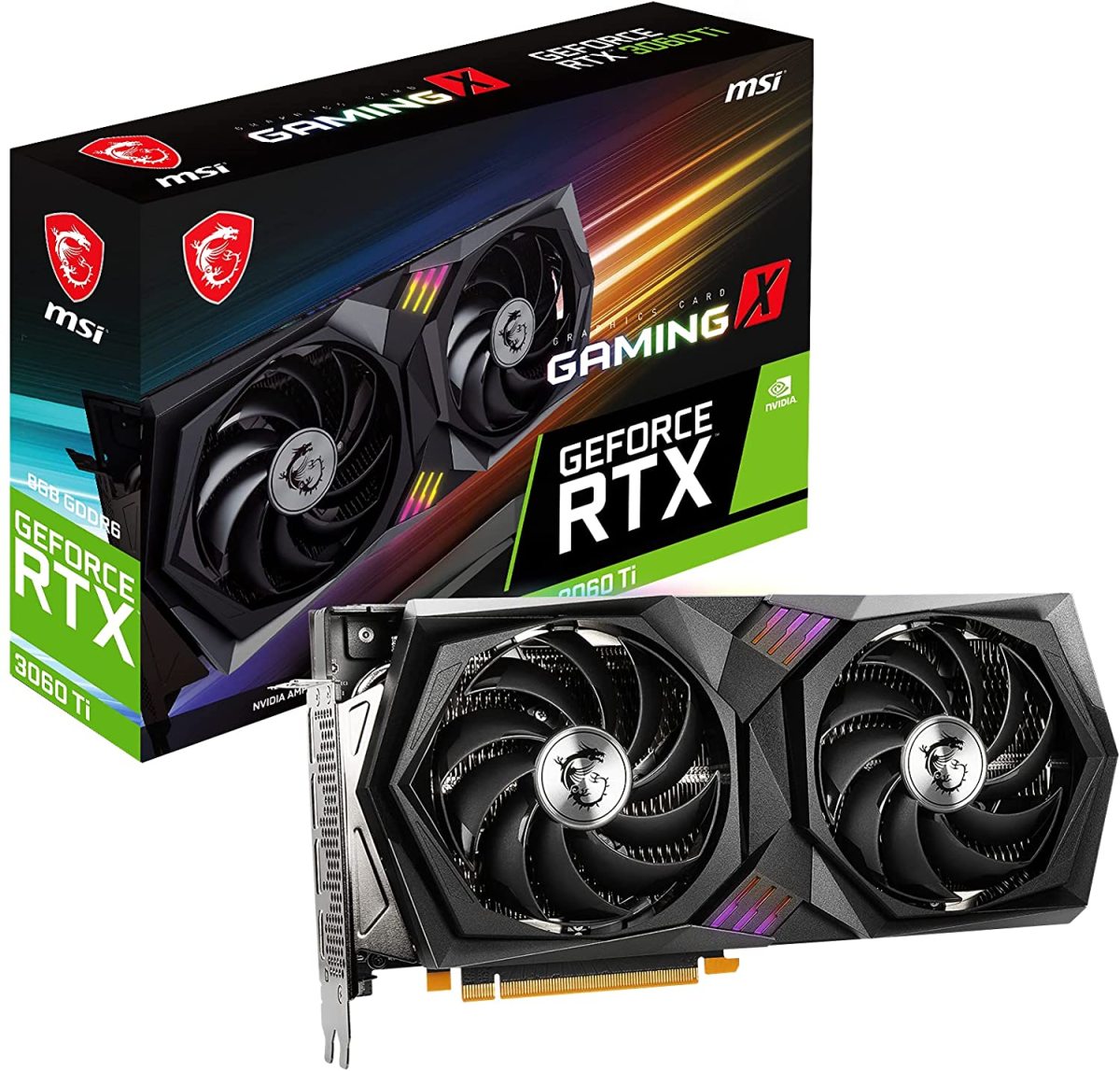 MSI GeForce RTX 3060 Ti GAMING X 8G LHR グラフィックボード、ビデオカードの商品画像