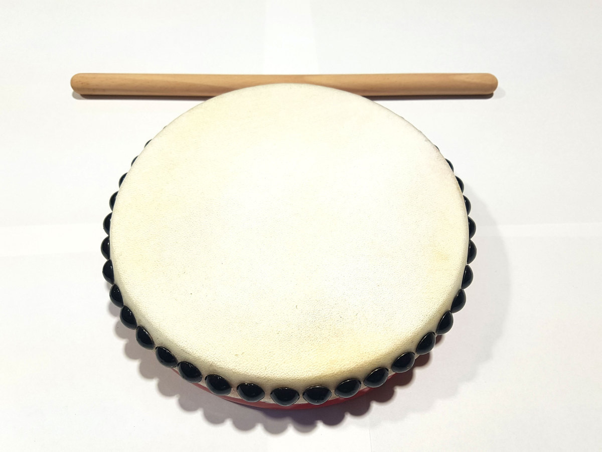  diameter 18cmpa- rank - middle chopsticks 1 pcs attaching Acer futoshi hand drum Okinawa . earth production 