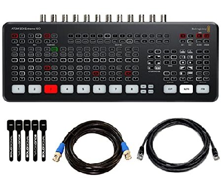 Blackmagic Design ATEM SDI Extreme ISO Live Production Switcher Bundle with 8ft 6G-SDI Cable, 7ft Cat5e Cable, and 5-Pack of Solid Signal ( параллель импортные товары )