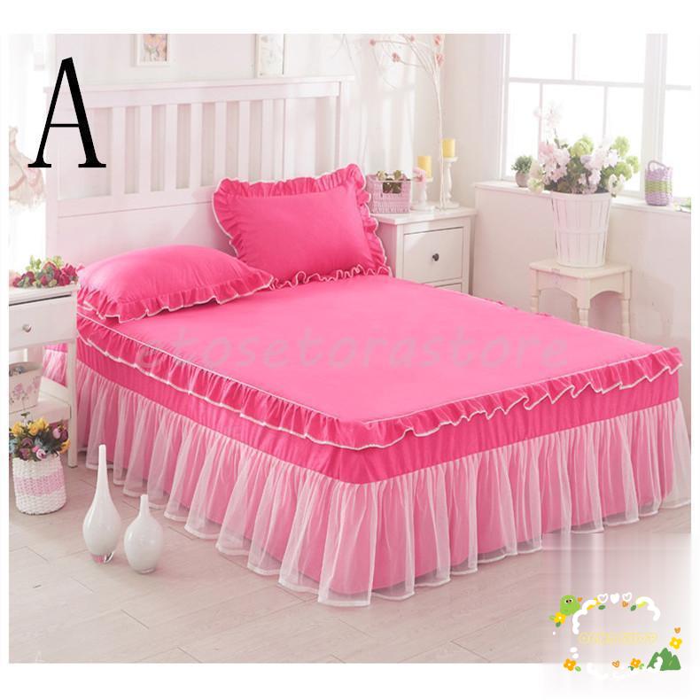  single goods bedding bed skirt pretty single sheet cover bedcover bed skirt race . series soft plain Northern Europe manner bed spread four season circulation 