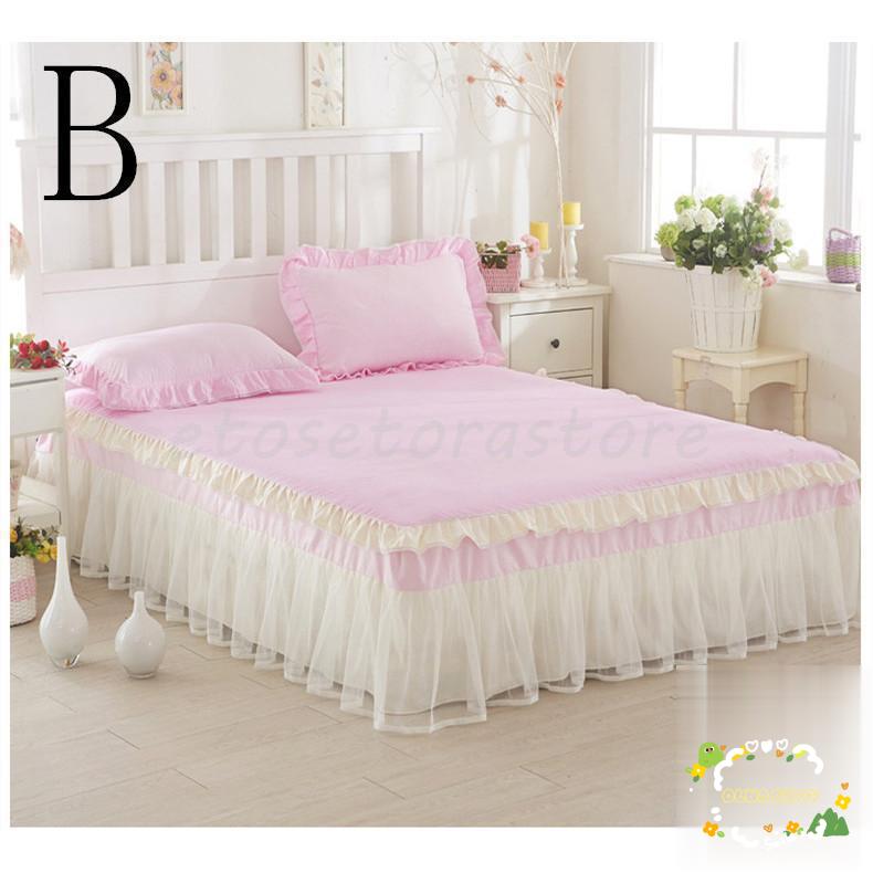  single goods bedding bed skirt pretty single sheet cover bedcover bed skirt race . series soft plain Northern Europe manner bed spread four season circulation 