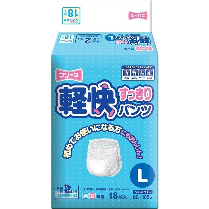 第一衛材 第一衛材 フリーネ 軽快すっきりパンツ Lサイズ 300ml 18枚 × 2袋 フリーネ パンツ型おむつの商品画像